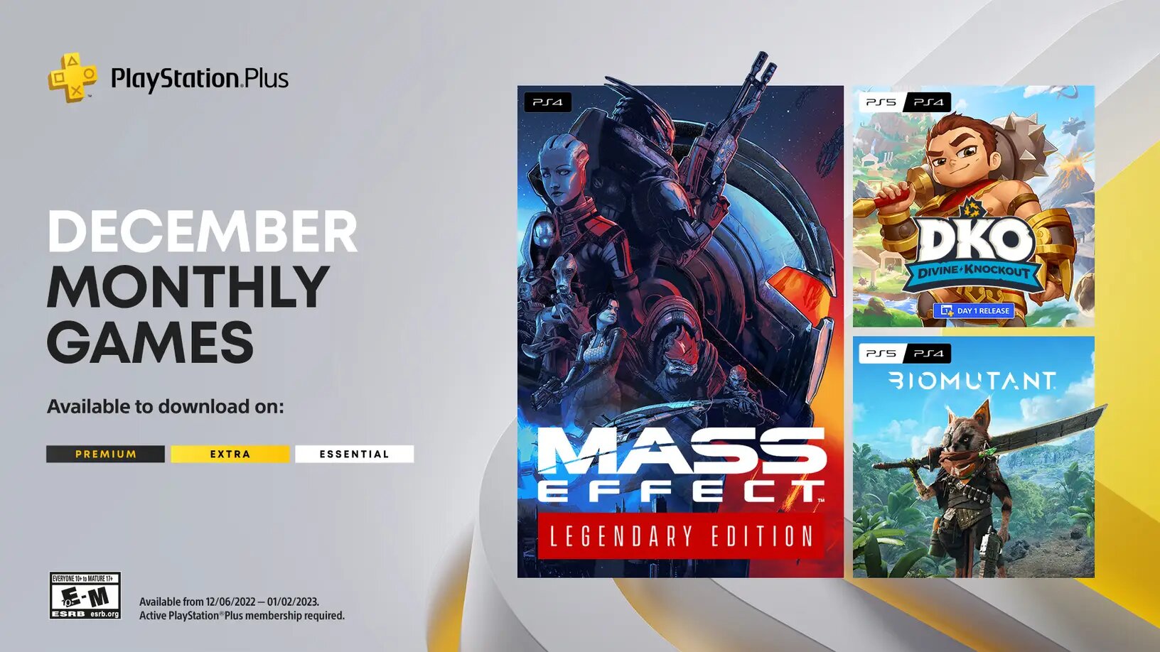 PS Plus в грудні: Mass Effect Legendary Edition, Biomutant та Divine Knockout
