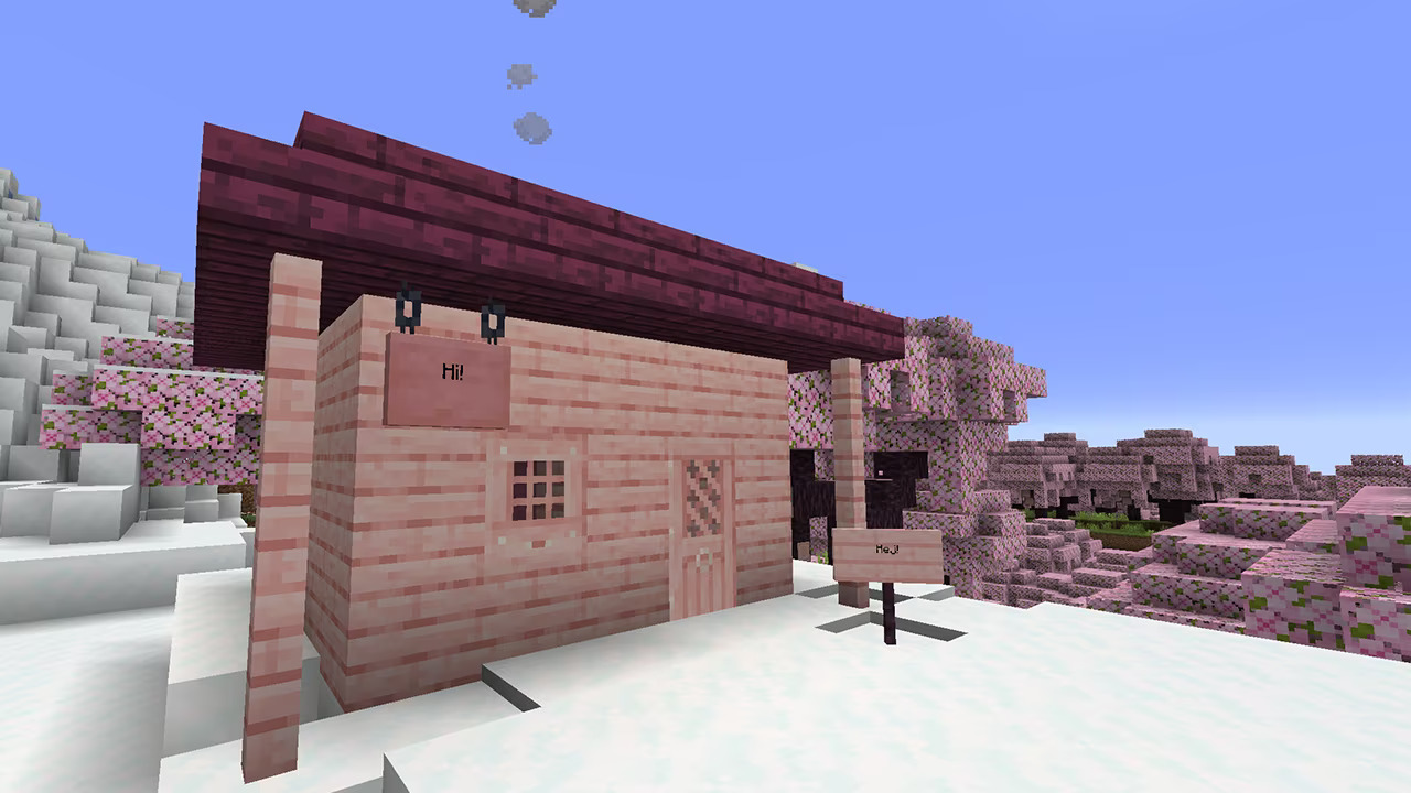 Будинок з рожевих дощок Minecraft