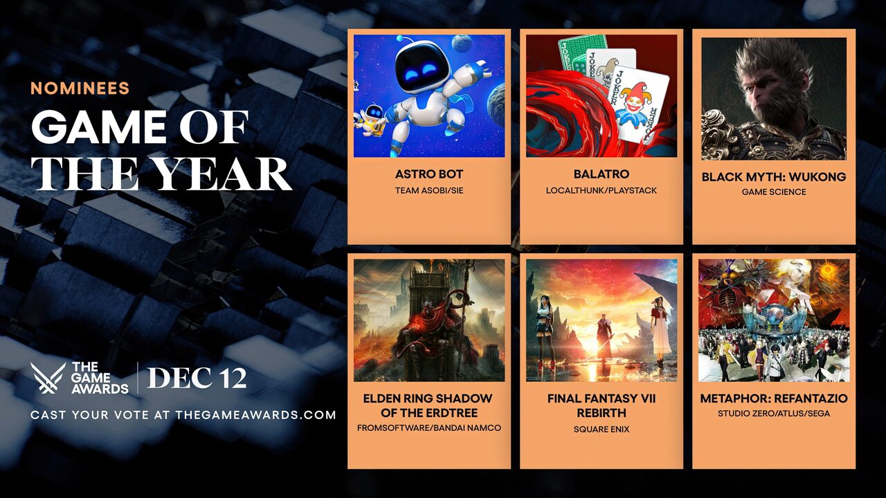 Номінанти премії The Game Awards 2024 офіційно оголошені