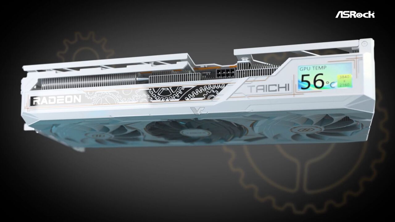 ASRock представила відеокарту RX 9070 XT Taichi White з вбудованим LCD-дисплеєм