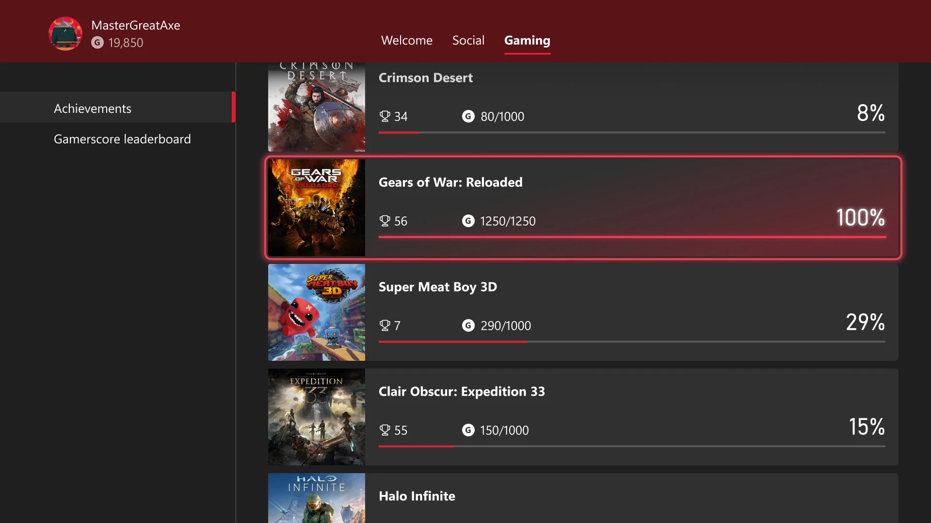 Обновление достижений Xbox