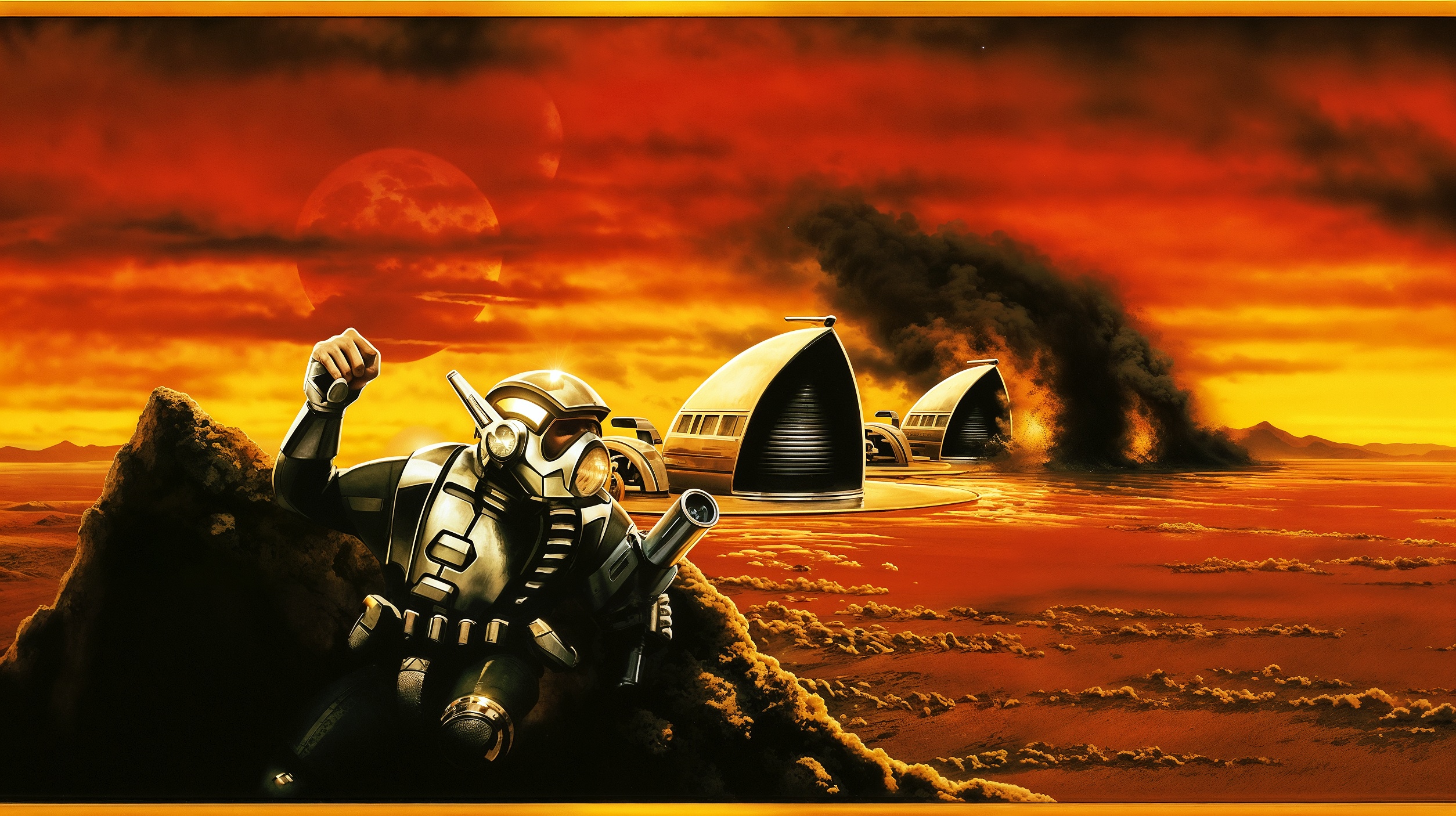 Картинка з картриджу та постер гри DUNE II. Ну от що тут могло видати жанр RTS?
