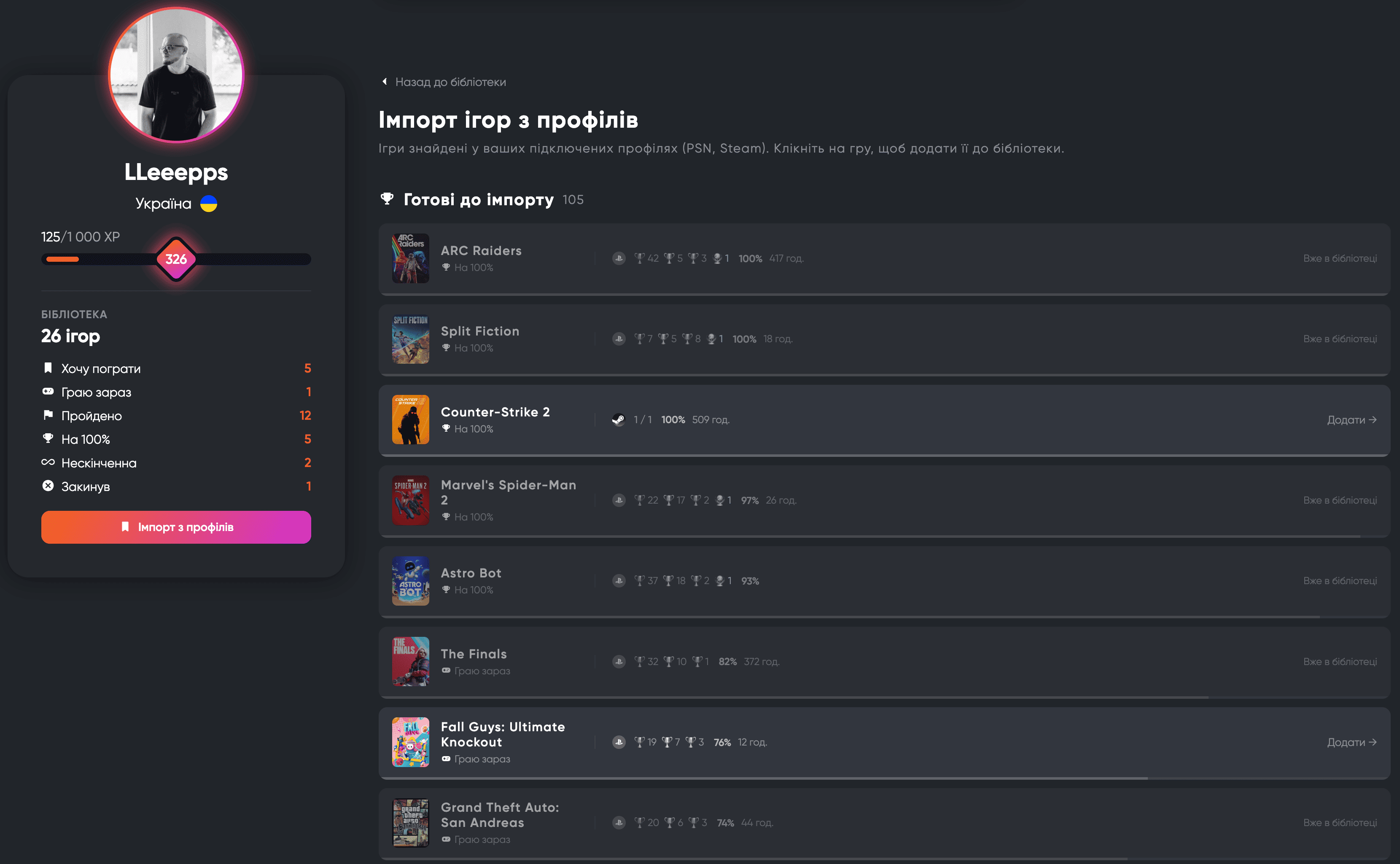 Імпорт у беклог